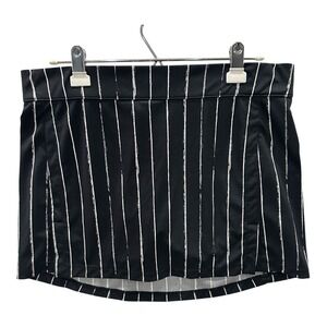 J. Lindeberg Skort Womens XL Amelia Golf Skort Mini Black w‎ White Stripes